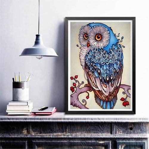 35*45cm 5D DIY Full Square Diamond Painting Owl Cross Stitch Needlework Wall Art Resin Diamond Embroidery Mosaic Handicraft Gift