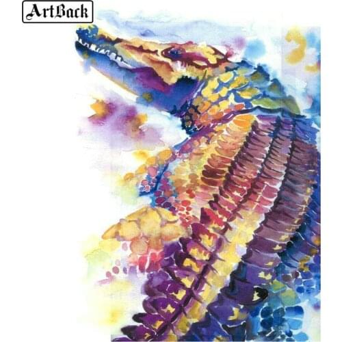 5d diy diamond painting crocodile watercolor animal full square diamond embroidery 3d diamond mosaic sticker decoration