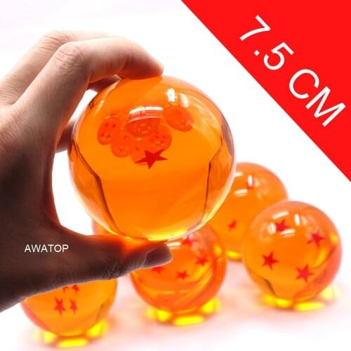 7.5CM 7cm Big 1 2 3 4 5 6 7 star crystal balls super saiya son goku action figures toys for chlidren New in box