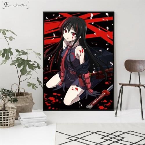 Akame Ga Kill Anime Girl Posters And Prints Canvas Painting Wall Pictures For Living Room Vintage Decorative Home Decor Quadro