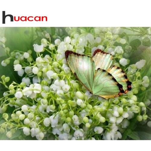 Huacan 5d Diamond Embroidery Mosaic Butterfly Animals Diamond Painting Flower Full Square/Round Modular DIY Wall Paintings