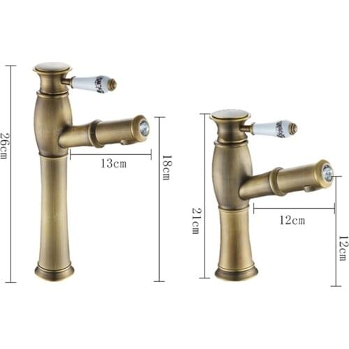 Antique Brass Pull-Out Basin Sink Faucets Home Bathroom Hot/Cold Water Mixer Built-in Filter Tap European Hotel Hardware