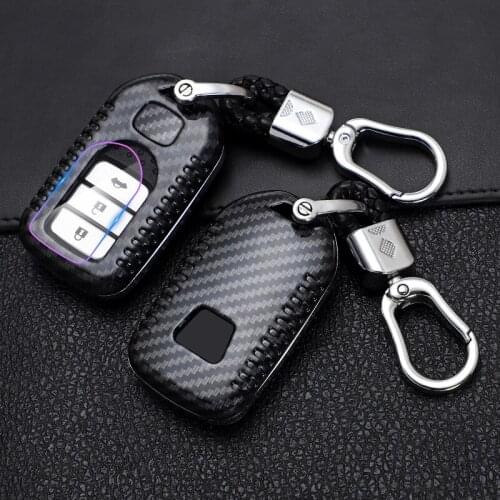 ABS Carbon Fiber Car Remote Key Case Shell Full Cover Fob For Honda Accord 9 Odyssey Civic Jazz CRV HR-V Polit Jade FIT Spirior