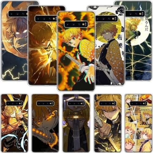 Demon Slayer Agatsuma Zenitsu Phone Case For Samsung Galaxy S10 S20 S21 S9 S8 S7 Note 10 20 9 8 FE J4 J6 Ultra Plus Lite Pro + E