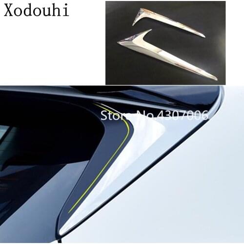Car Cover Detector ABS Chrome Rear Spoiler Side Triangle Molding WINDOW Bezel Trim 2pcs For Mazda CX8 CX-8 2017 2018 2019 2020