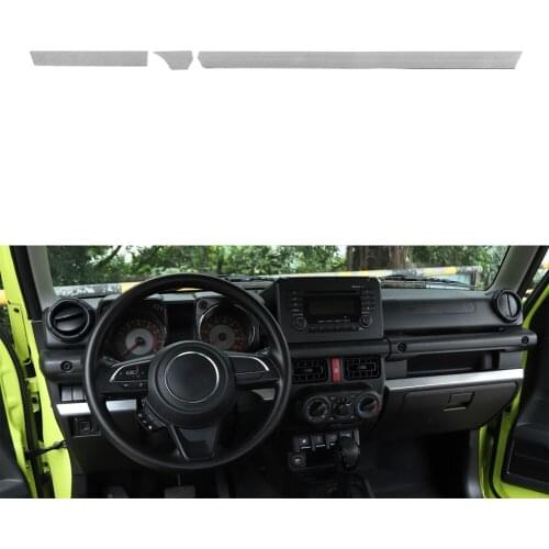 For Suzuki Jimny 2019+ Car Dashboard Central Console Decoration Strips Trim Stickers Aluminum Alloy Auto Molding Styling 3Pcs