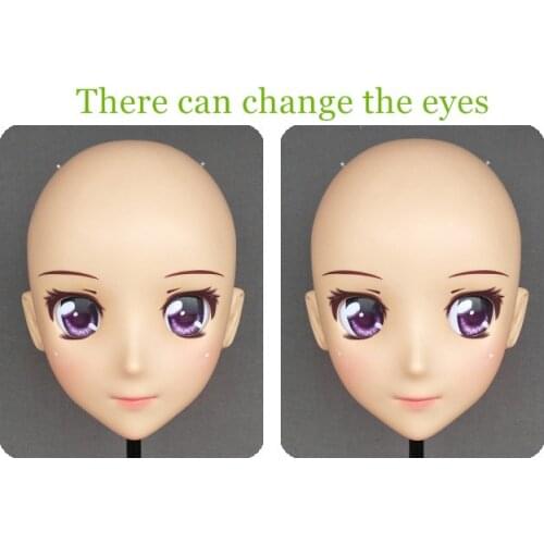 DM108) Resin Girl Japan Anime Kigurumi Cosplay Masks Comic and Animation Mask Cosplay Women Cartoon BJD Crossdressing