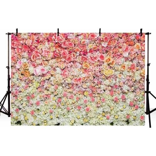 Mehofond Wedding Flowers Wall Backdrops Pink Yellow Rose Birthday Marry Portrait Photography Backgrounds for Photo Studio