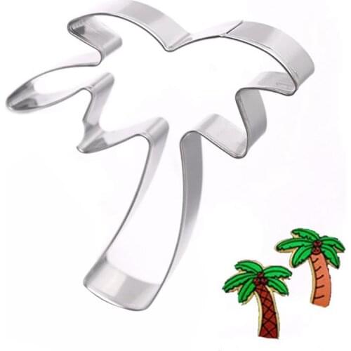 Stainless Steel Cake Mold Summer Coconut Tree shaped Silicone Molds Turtle Leaf Chocolate Candy Fondant Cake Decorating Tools