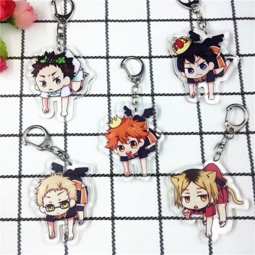 Haikyuu!! Key Chains Two-sided Keychain Cosplay Acrylic Pendant Keyring Accessories