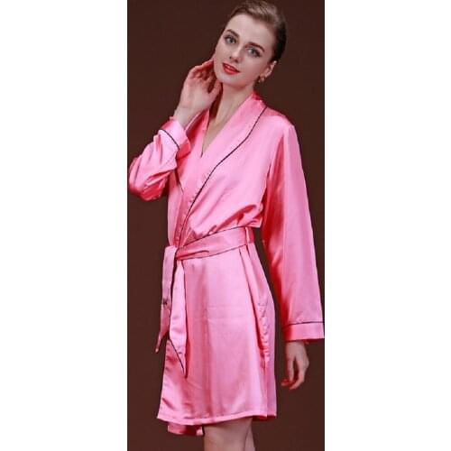 Silk Kimono Robe Bathrobe Women Faux Silk Satin Bridesmaid Robes Peignoir Femme Solid Sexy Robes Ladies Dressing Gowns Sleepwear