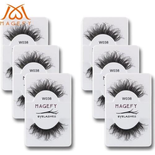 6 Pairs Make up False Eyelashes Handmade Fake Lashes Soft Natural Long Eye Lashes Extension Makeup Wholesale w038