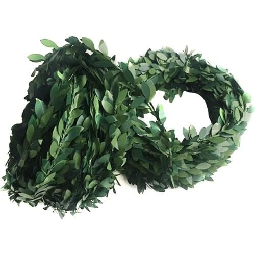Silk Green Leaf Fake Plastic Iron Rattan Christmas Wreath Decor For Home Wedding Diy Garland Gifts Artificial High Quality