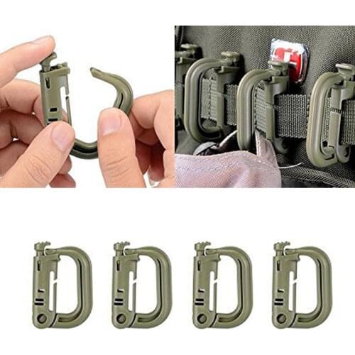 Carabiner D-ring Clip Molle Webbing EDC attach Shackle Grimlock Hike Mountain climb Outdoor Backpack Buckle Snap Lock Camp