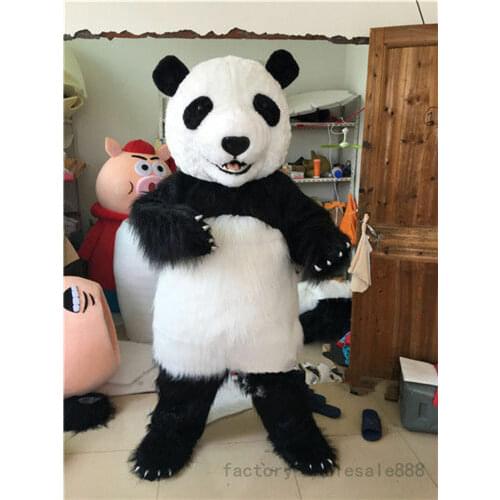 Cute Panda Mascot Costume Furry Chinese Giant Panda Cosplay Suit Birthday Party Dress Up Game Animal Mascot Clothes