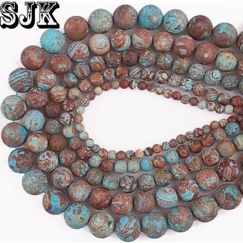 Real Natural Stone Dull Polish Frosted Blue Lace Agates Round Beads 4 6 8 10 12MM Diy Fashion Necklace Bracelet Jewelry Making