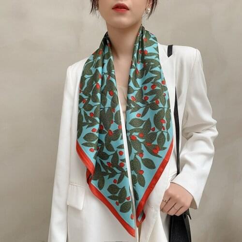 2021 spring and summer new female scarf high quality shawl silk fashion scarf headscarf beach sunscreen Baotou scarf 90X90