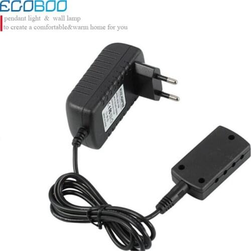 New 24W Black LED Driver 12v + Black Splitter Connector for LED Cabinet Light with 5.5DC plug-in power cord
