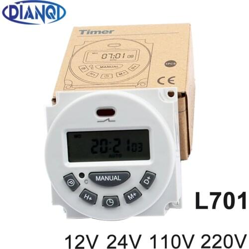New type L701 AC 220V 230V 12V 110V 24V 16A Digital Timer controller 7 Days Weekly Programmable Timer switch minutes Counter