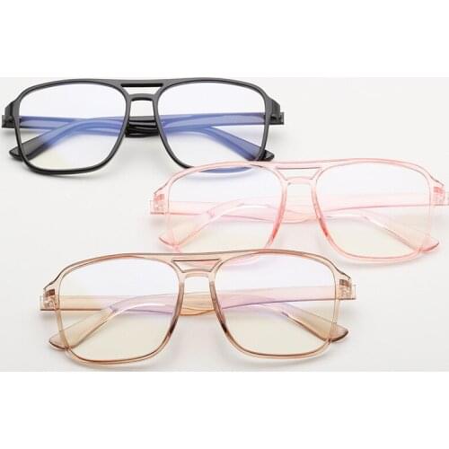 Photochromic Polarized Sunglasses Men Women glasses New 2021 TR90 Square Double Beam Big Frame Computer Cell Phones Anti-Blue