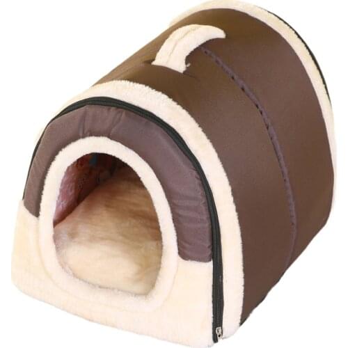 Portable Foldable Dog Puppy Cat House Kennel Nest Soft Bed With Mat For Small Medium Pet Comfortable Travel Tent
