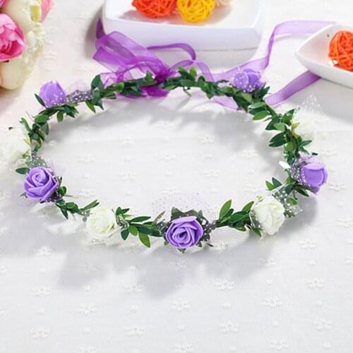 Fashion Women Children Girls Wedding Flower Bride Wreath Floral Garlands Bride Headband Hair Band Hair Accessories