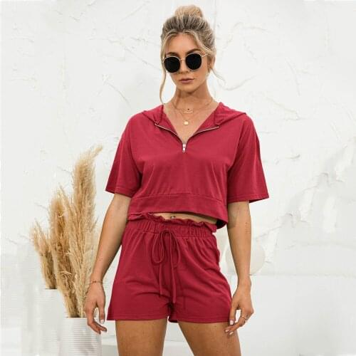 Short Hooded And Shorts Two Piece Set Women Summer Hoodie Zipper Shorts Sets Conjuntos De Mujer Femme Outsuits Tracksuit Women