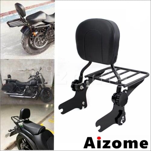 Detachable Motorcycle Backrest Sissy Bar Rear Luggage Rack Kit For Harley Road King Street Road Glide FLHT FLHTC FLHTP 1997-2008