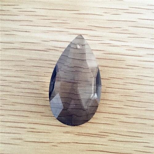 38mm 10units Free Shipping Black Grey Crystal Almond Tear Hanging Drop Chandelier Pendants Glass Prism Parts For Lamp Adronment