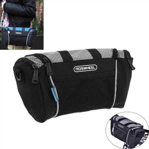 ROSWHEEL 5L Bike Handlebar Bag Bicycle Front Tube Pocket Shoulder Pack Outdoor Sports Cycling Mountain Bag