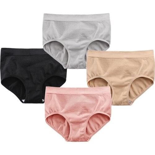 3D honeycomb warm palace panties eomens waist briefs double layers seamless panties tummy hips comfortable breathable underwear