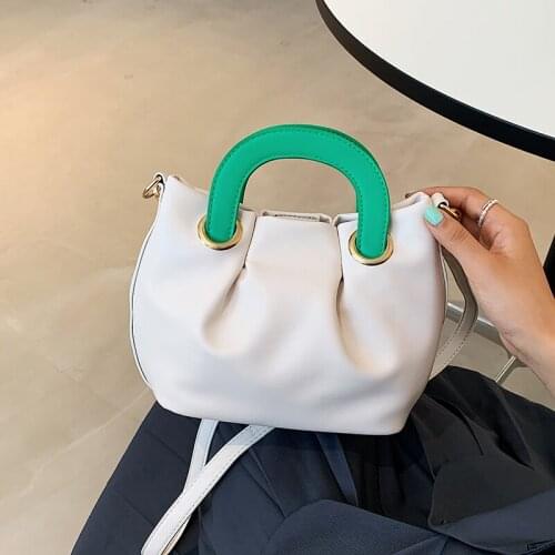 Vintage Women Handle Bag Soft Leather Handbags 2021 Fashion Women Crossbody Bag Solid Color Clutches Ladys Bolso Mujer
