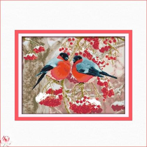 Bullfinch DIY Embroidery Counted Printed on Canvas Animal Cross-stitch Kits 14CT 11CT Chinese Cross Stitch Needlework Sets