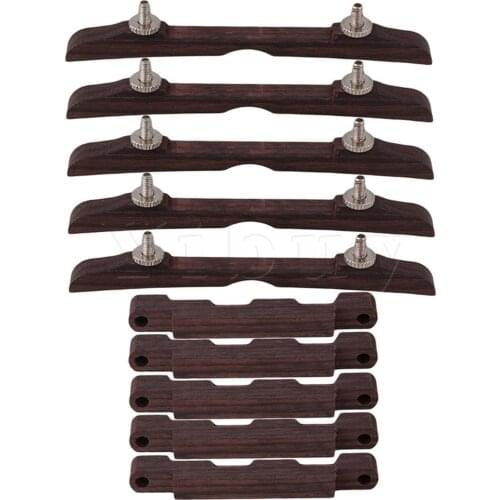 Yibuy 5 Sets Rosewood Compensated Mandolin Guitar Bridge Adjustable Height