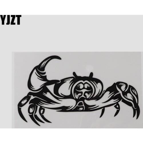 YJZT 15.9CM×9.3CM Ferocious Fashion Ocean Crab Animal Decal Car Stickers Vinyl Black/Silver 13D-0849