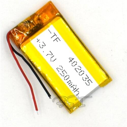 10Pcs 250mAH 402035 Polymer Rechargeable Lithium 3.7V Li-ion Liion Battery For GPS Cell Phone Speaker MP3 MP4 Navigater Camera