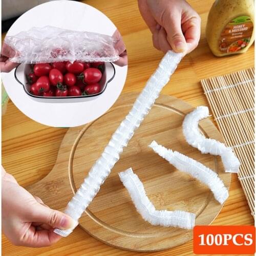 100pcs Durable Food Storage Covers for Fruit Bowls Elastic Plate Silicone Lid Covers Vacuum Bags For Kitchen Food Fresh Seal