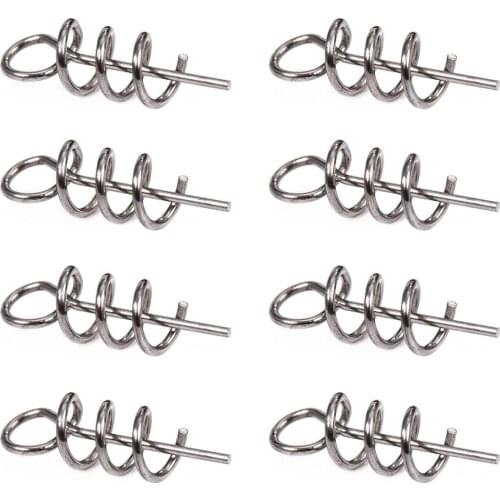 50 or100pcs/Lot Spring Lock Pin Crank Hook Fishing Connector 7MM-42MM Stainless Steel Swivels&Snap Soft Bait Accessories