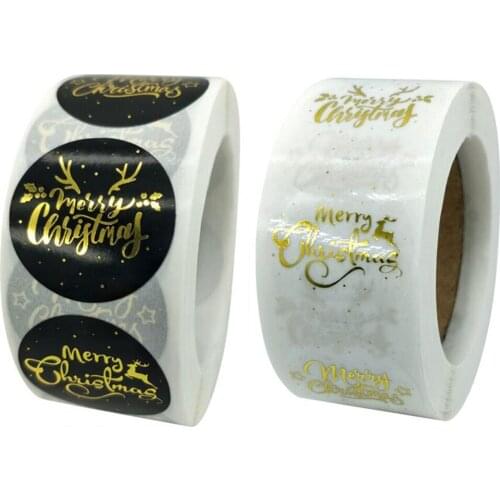 500pcs Gold Foil Merry Christmas Stickers Labels Stickers Sealling Sticker For Envelope Gift Box Business Sticker Decoration