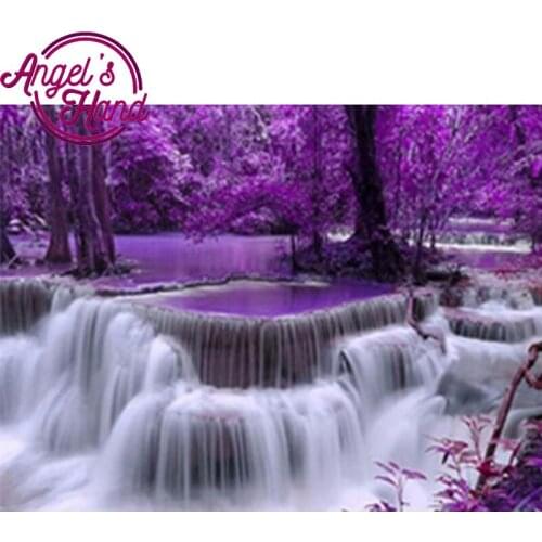 3d spuare diamond embroidery waterfall scenery needlework diamond mosaic cross stitch Kits for embroidery with beads home decor