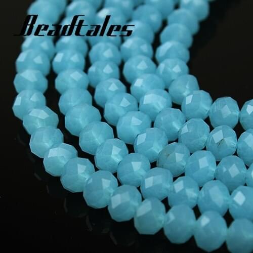 Beadtales 2 Strand Natural Stone Bead Faceted Rondelle Beads 4mm 6mm 8mm for DIY Necklace Bracelet Jewelry Making Findings