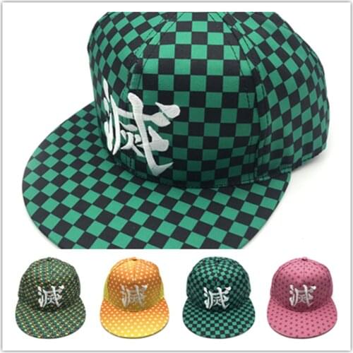 Demon Slayer Cosplay Hats Caps Anime Print Cotton Baseball Cap Travel Street Sunhat Adjustable