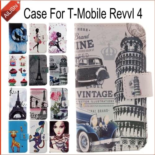 AiLiShi Case For T-Mobile Revvl 4 Luxury Flip PU Painted Leather Case T-Mobile Exclusive 100% Special Phone Cover Skin+Tracking