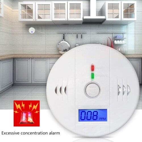 Home Security 85dB CO Gas sensor Carbon Monoxide Poisoning Alarm Detector LCD Photoelectric Independent Warning High Sensitive