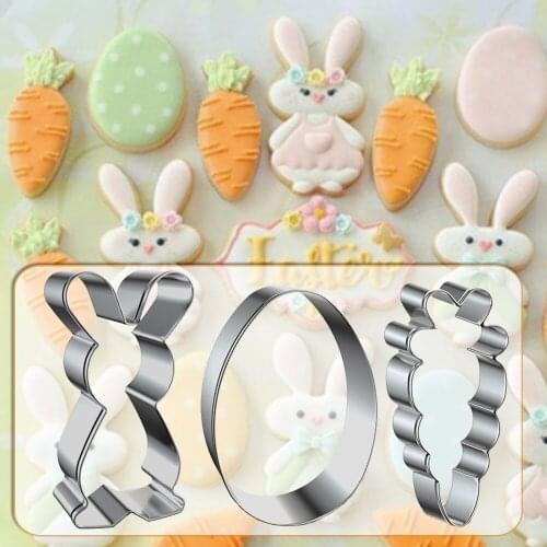 Easter Eggs Cookie Cutter Mold Biscuit Press Icing Mould Dessert Tools Christmas Kitchen Gadgets Rubbit Baking Accessories
