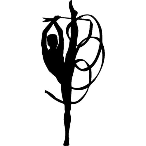 7.3cm*16.6cm Gymnastics Fashion Vinyl Car-Styling Car Sticker Black/Silver S3-5551