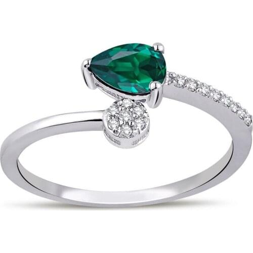 Symbol Gold 0.36 Carat Diamond Emerald Ring Baguette Chic Jewelry LoverRings Engagement Anniversary Wedding For Women