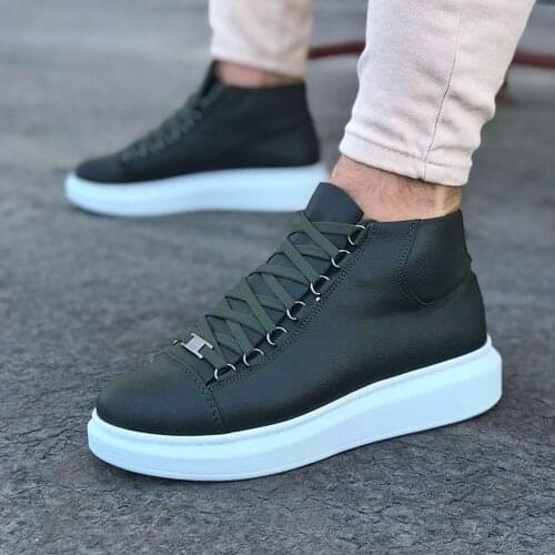 Wagoon WG032 Haki Bağcıklı Sneakers Yarım Bilek Bot Kışlık Harika Bir Ürün Tüm Kıyafetlere Uygun Tasarım İndirimli Fiyat Hızlı