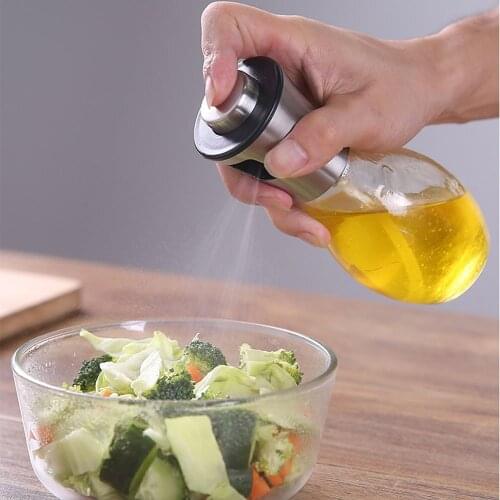 Kitchen Spray Empty Bottle 200ml Transparent Glass Oil Bottle Salad BBQ Oil Sprayer Cooking Tool Vinegar Soy Sauce Dispenser
