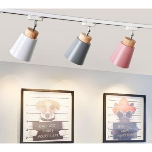 Macaron Nordic Track Light Modern COB Rail Spotlight Living Room Restaurant Wooden Ceiling Lights Commercial Shop Light